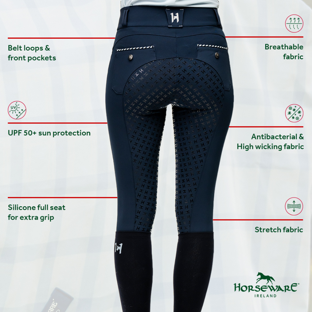 Horseware Ireland Newmarket Full Seat High Rise Breeches #colour_newmarket-navy