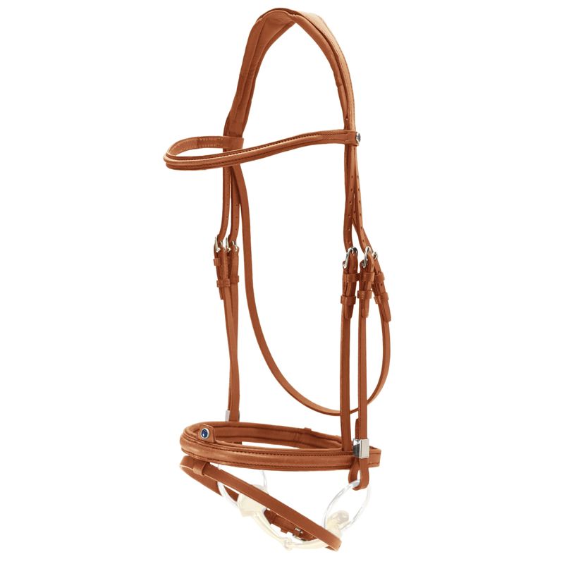 Stubben 2700 Pro-Jump Combined Noseband Snaffle Bridle #colour_tobacco-tobacco