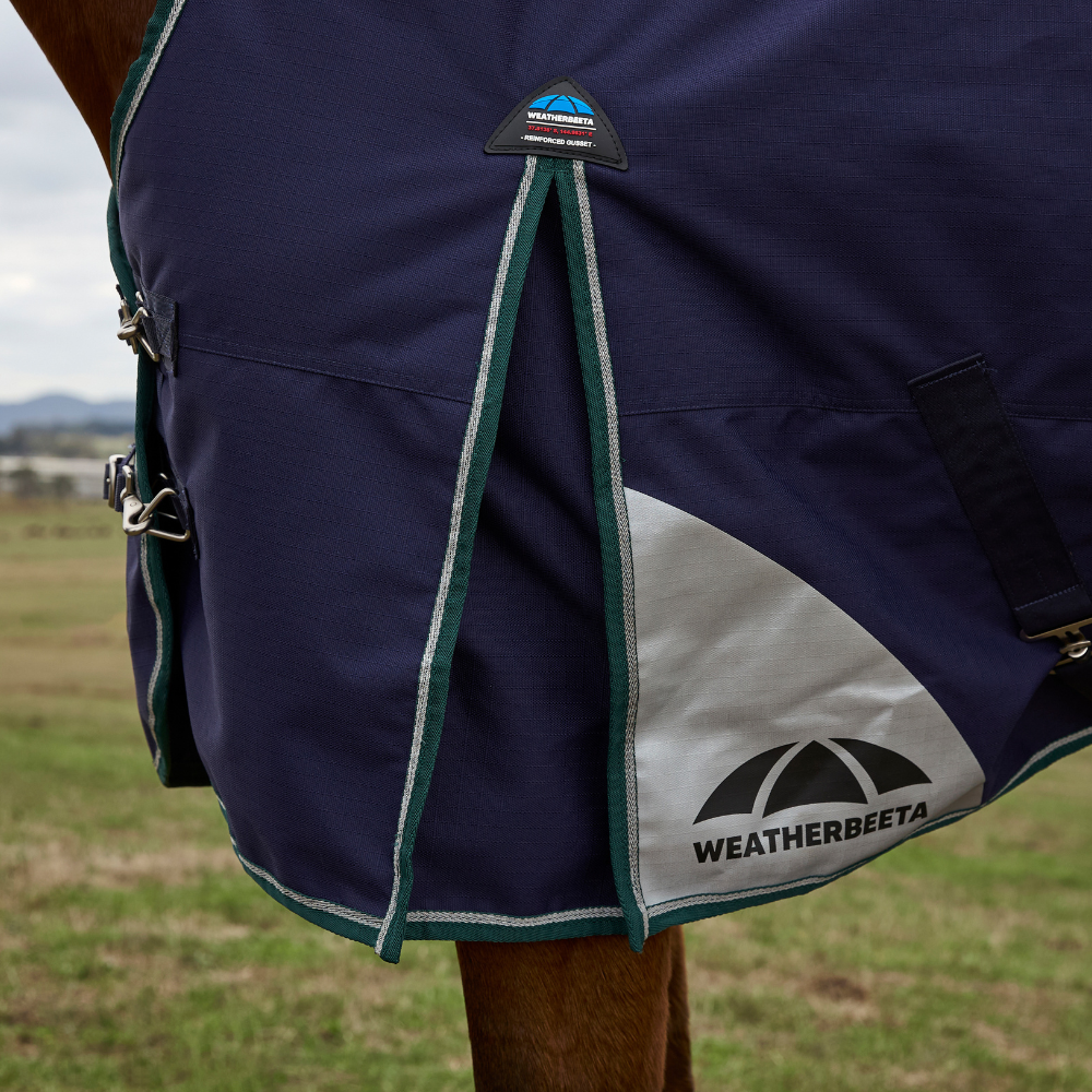 Weatherbeeta Comfitec Plus Dynamic 220G High Neck Turnout #colour_navy-forest-green