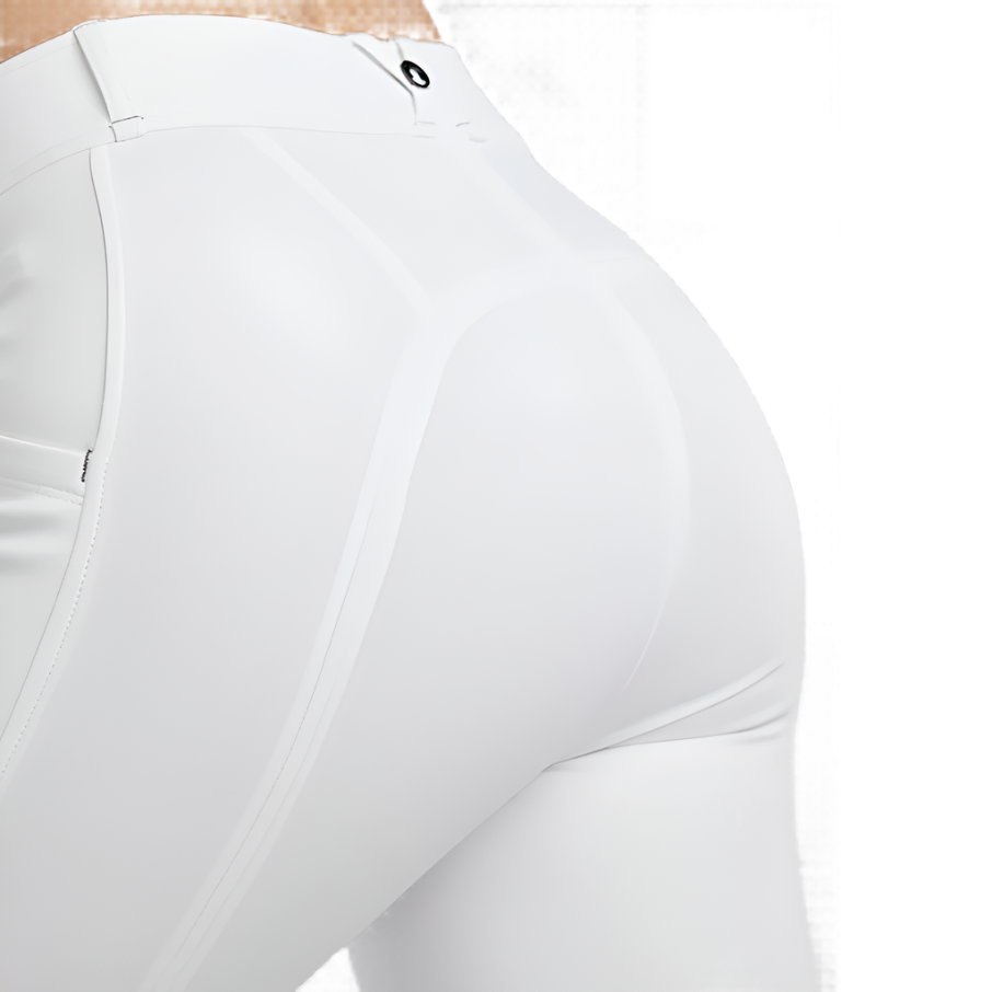 Montar MoZida Refined Gun Metal Crystals Knee Grip Breeches #colour_white