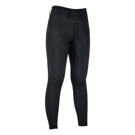 HKM Children's Silicone Full Seat Riding Leggings -Jil High Waist- #colour_black