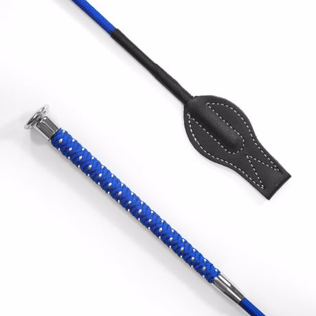 KM Elite Silver Braided Junior Whip #colour_royal-blue