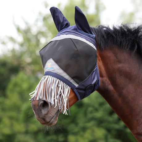 Masque anti-mouches Shires FlyGuard Pro en maille fine avec frange nasale