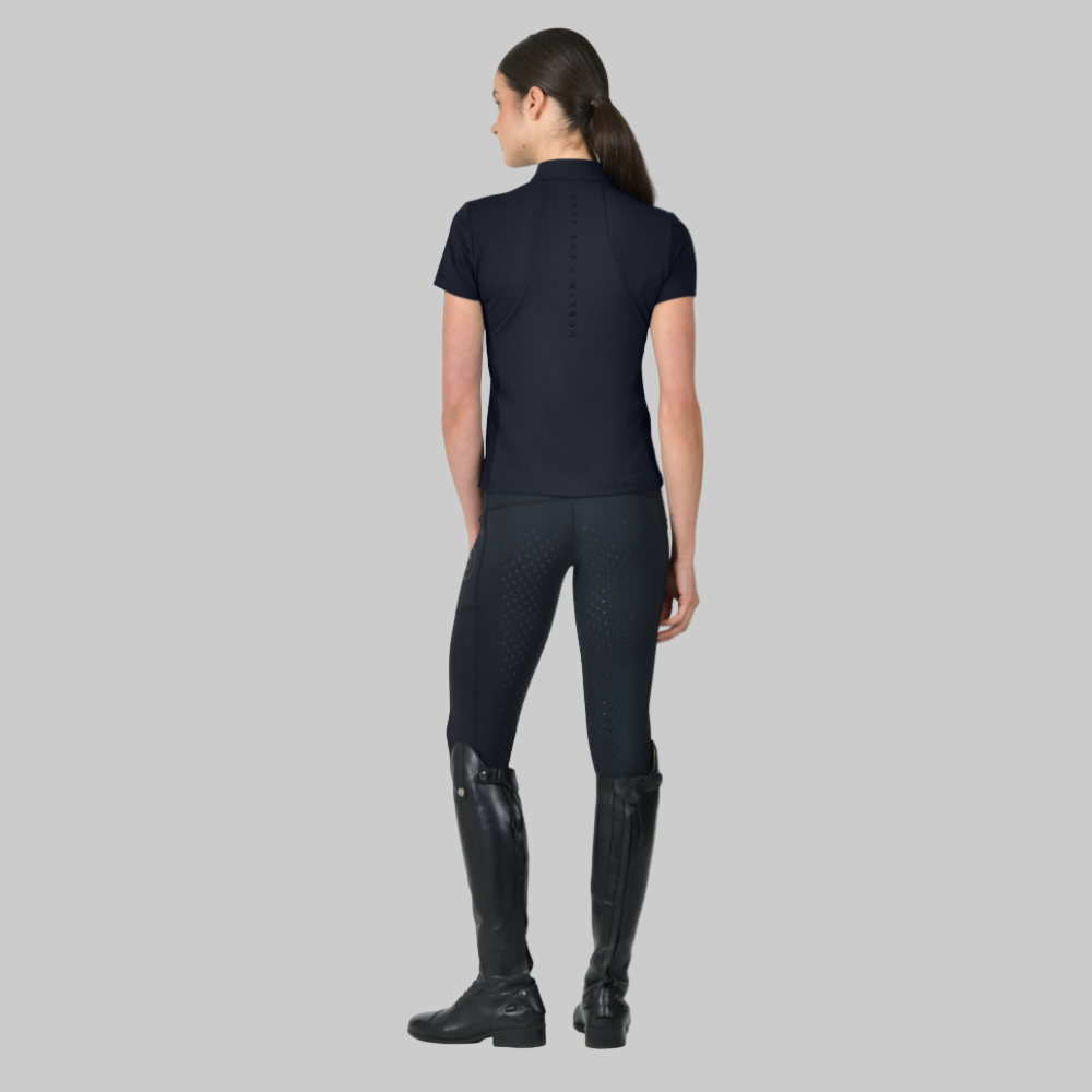 Dublin Ladies 1/4 Zip Breathable Short Sleeve Top #colour_navy