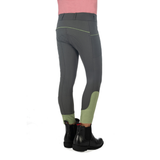 HKM Children's Silicone Full Seat Riding Breeches -Claire- #colour_grey-green