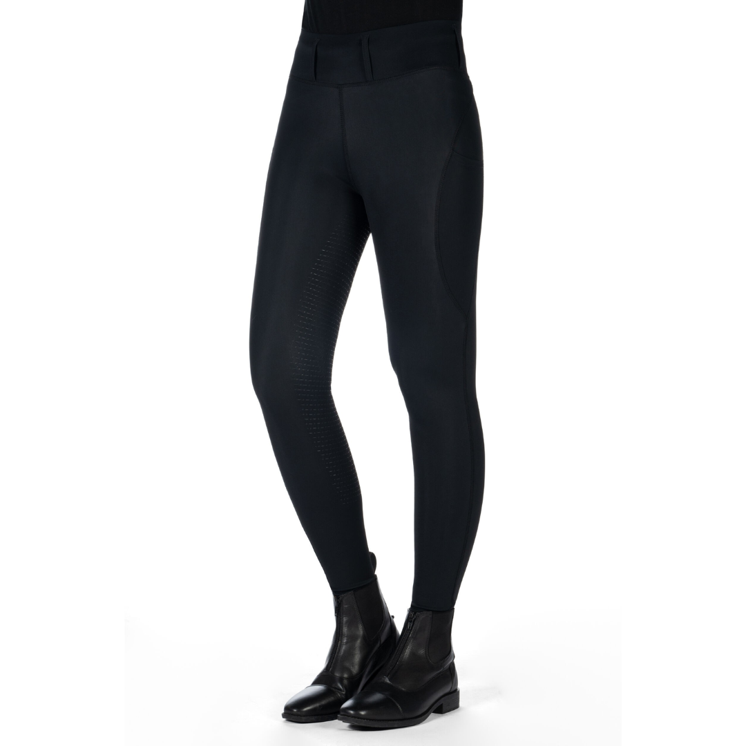 HKM Womens's Silicone Full Seat Riding Leggings -Jil High Waist- #colour_black