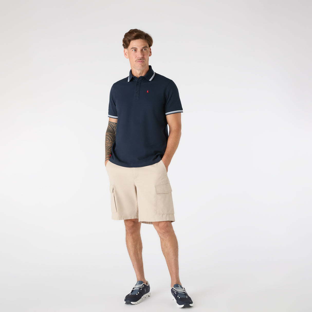 Musto Men's Original Tipped Pique Polo #colour_navy