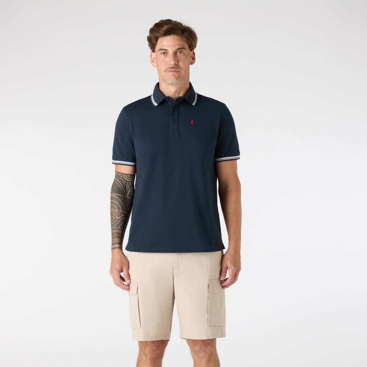 Musto Men's Original Tipped Pique Polo #colour_navy