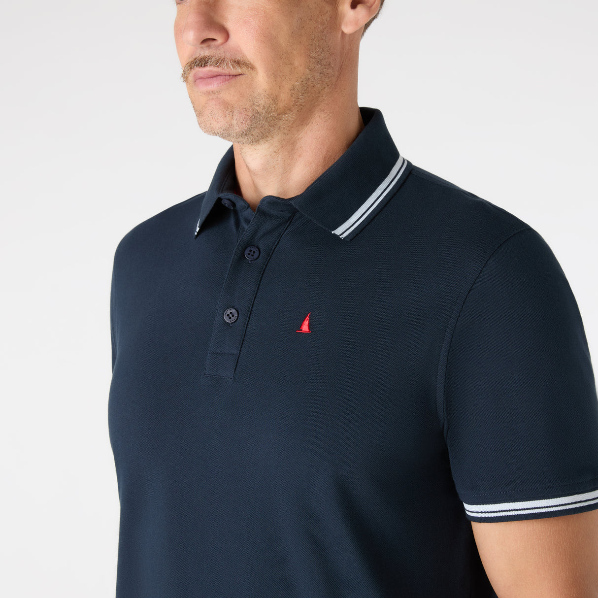 Musto Men's Original Tipped Pique Polo #colour_navy