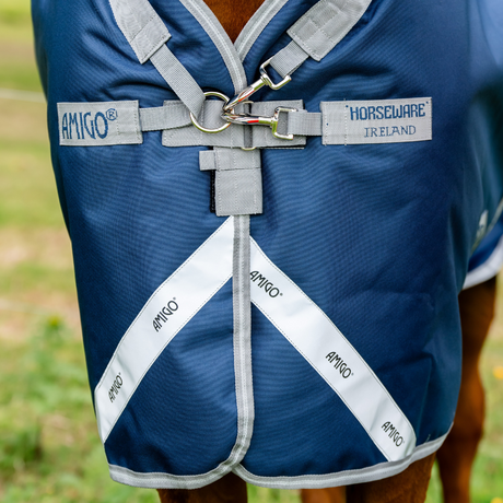 Horseware Ireland Amigo 1200D 100g Turnout Rug #colour_navy-titanium-grey-silver