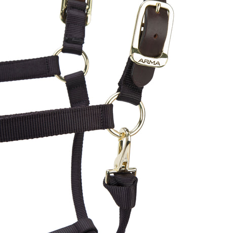 Shires ARMA Premium Adjustable FieldSafe Headcollar #colour_black