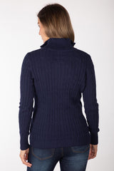 Rydale Ladies Quarter Zip Cable Knit Jumper - Emma
