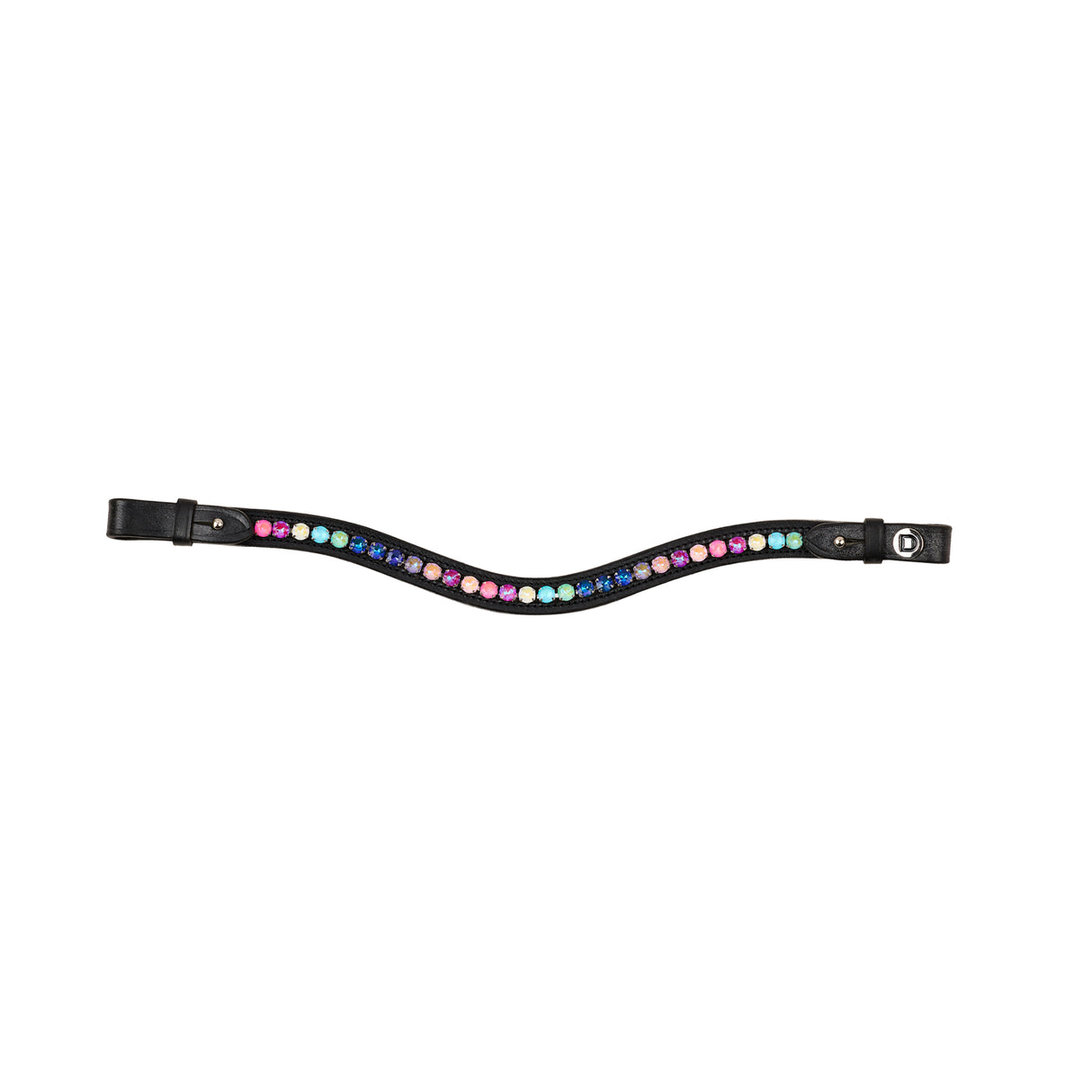 Dublin Ombre Rainbow Browband with Sparkle Leather Horse Bridle