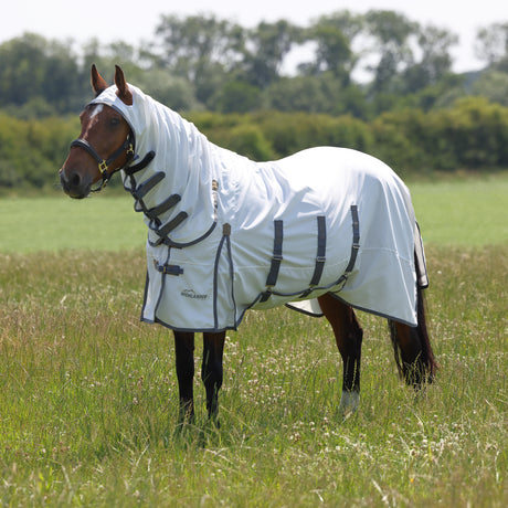 Shires Highlander Plus Sweet-itch Combo Rug #colour_white-airforce