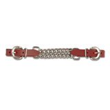 Waldhausen Western Curb Chain with Leather #colour_brown