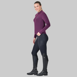 Dublin Ladies Brushed Long Sleeve Riding Top #colour_purple-violet