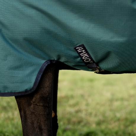 Horseware Ireland Amigo Ripstop 900D 50g Pony Turnout Rug #colour_dynasty-green-navy-silver