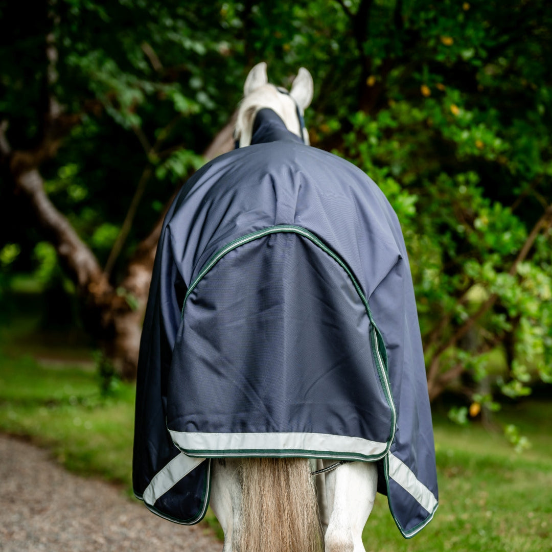 Horseware Ireland Rambo 1680D 50g Wug Turnout Rug #colour_navy-hunter-green-silver