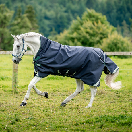 Horseware Ireland Rambo 1680D 0g Wug Turnout Rug #colour_navy-hunter-green-silver