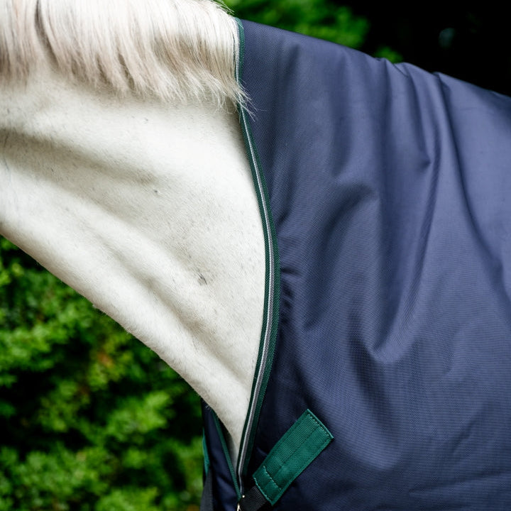 Horseware Ireland Rambo 1680D 50g Wug Turnout Rug #colour_navy-hunter-green-silver