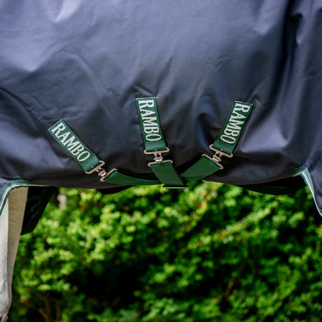 Horseware Ireland Rambo 1680D 200g Wug Turnout Rug #colour_navy-hunter-green-silver