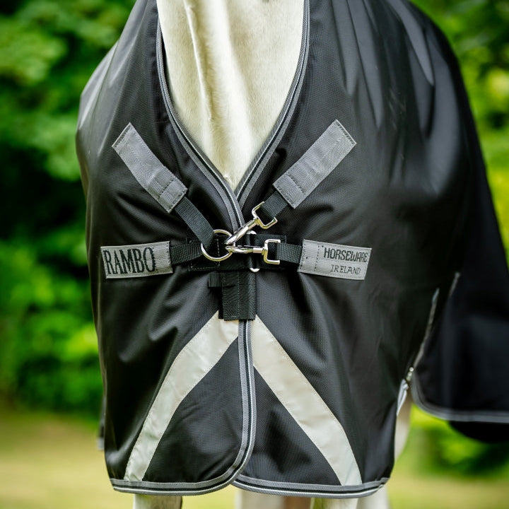 Horseware Ireland Rambo 1680D 200g Wug Turnout Rug #colour_black-thunderstorm-grey