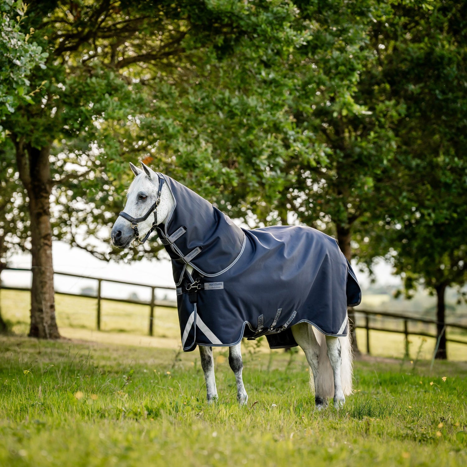Horseware Ireland Rambo Supreme 1680D Turnout Plus 0g #colour_navy-thunderstorm-grey-silver