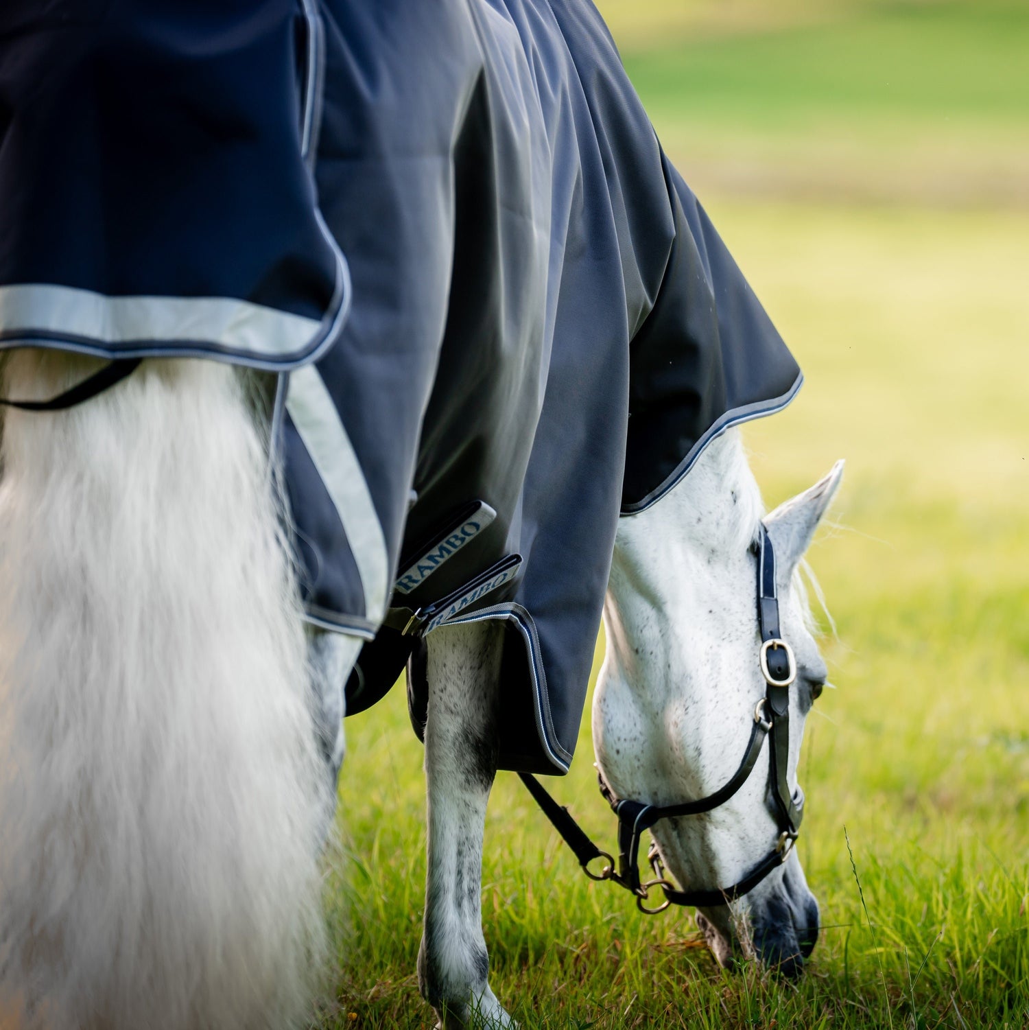 Horseware Ireland Rambo Supreme 1680D Turnout Plus 50g #colour_navy-thunderstorm-grey-silver