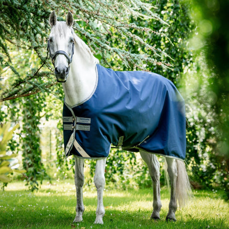 Horseware Ireland Amigo Bravo 12 Original 250g Medium Turnout Rug #colour_navy-titanium-grey-silver