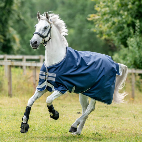 Horseware Ireland Amigo Bravo 12 Original 100g Turnout Rug #colour_navy-titanium-grey-silver