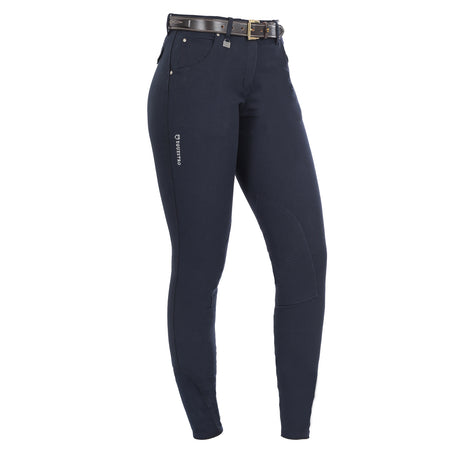 Equestro Race Model Woman Breeches In Stretch Cotton #colour_blue