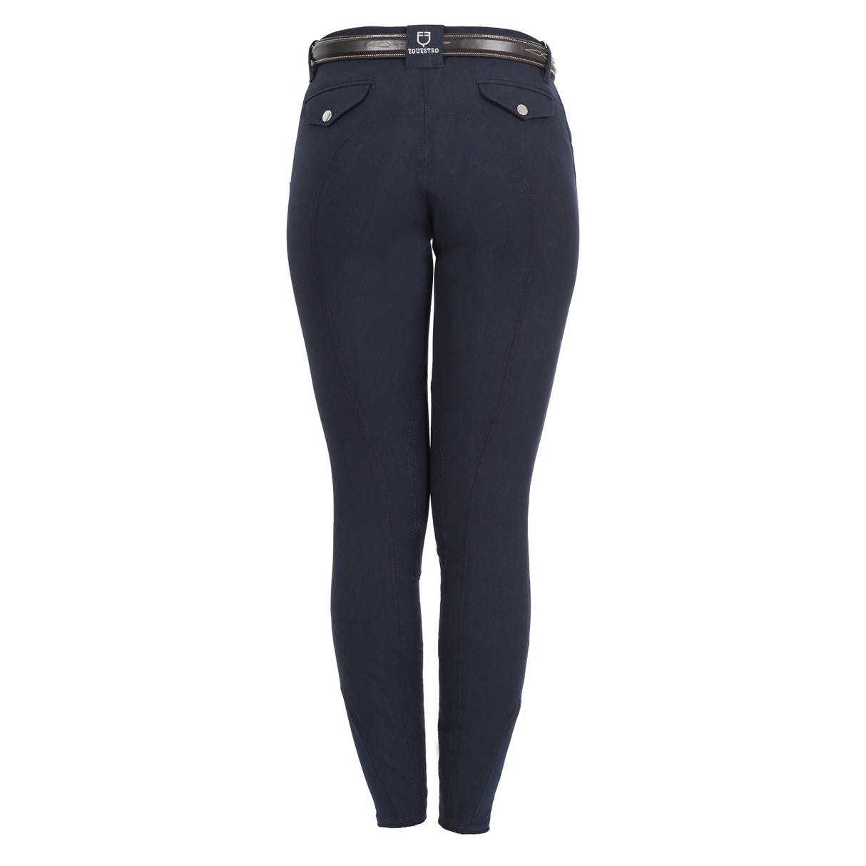 Equestro Race Model Woman Breeches In Stretch Cotton #colour_blue