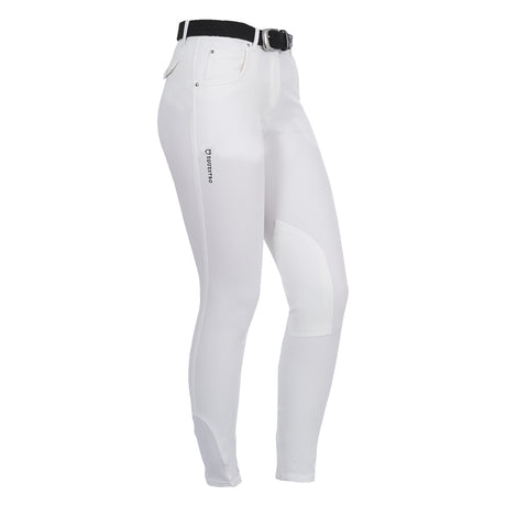 Equestro Race Model Woman Breeches In Stretch Cotton #colour_white