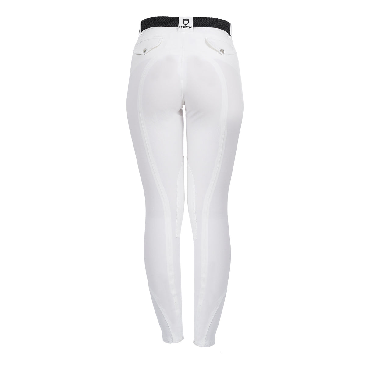 Equestro Race Model Woman Breeches In Stretch Cotton #colour_white