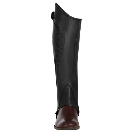 Equestro Unisex Gaiters Perforated Leather Maximum Comfort #colour_black