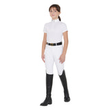 Equestro Girls' Slim Fit Competition Polo Shirt With Zip