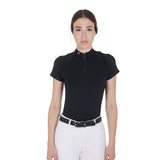 Equestro Leather Belt With Handcrafted Embroidery #colour_black