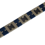 Leather belt with geometric pattern