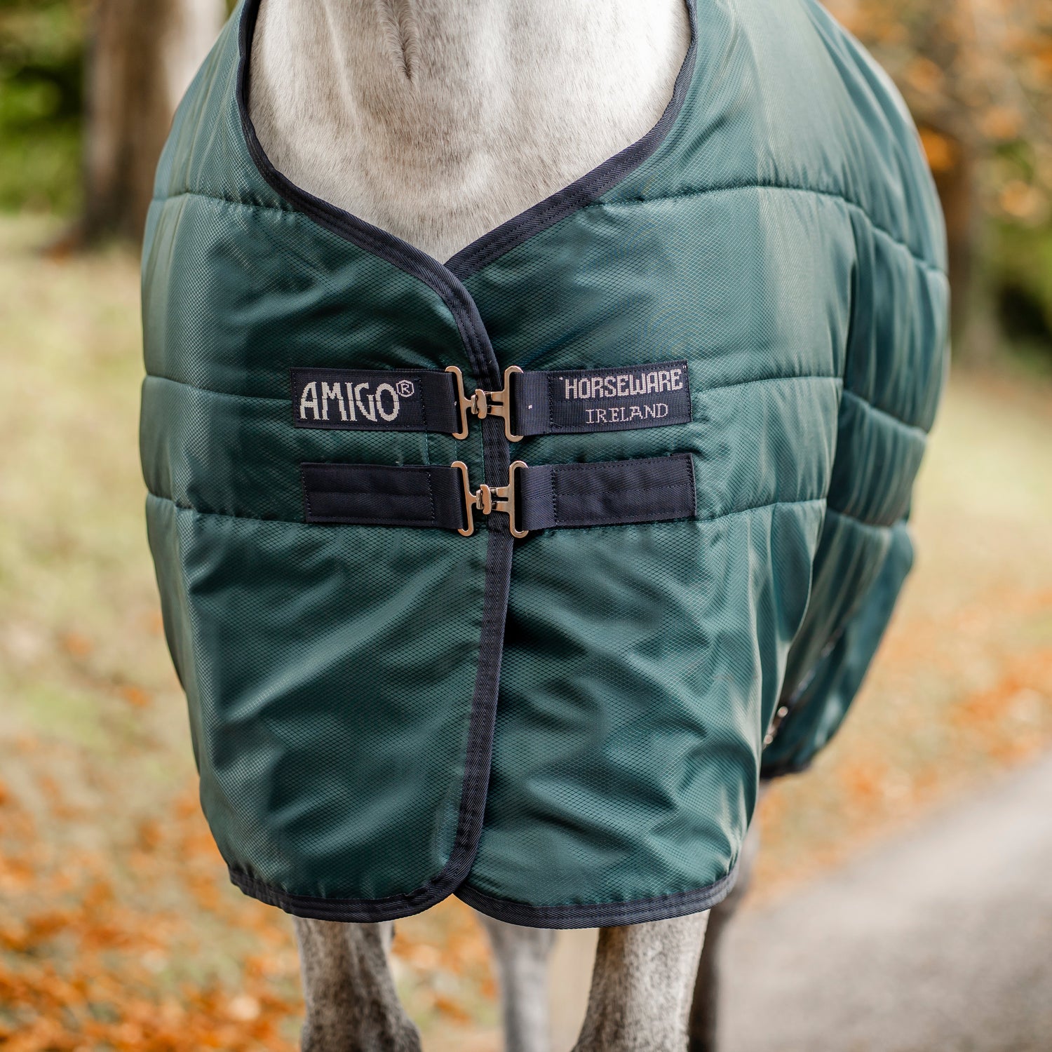 Horseware Ireland Amigo Ripstop Insulator 350g Stable Rug #colour_dynasty-green-navy-silver