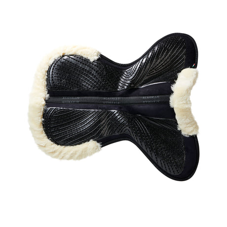 Acavallo Pad Mf-S Jccs-S Cw-Cs Suede Cut-Out Faux Sheepskin Gel Grip Flat #colour_black-natural