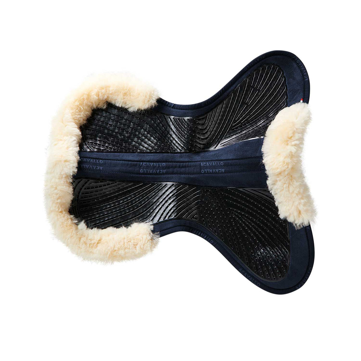 Acavallo Pad SP JCCS CW-CS Suede Cut-Out Sheepskin Twin Sided Gel Flat #colour_blue-natural