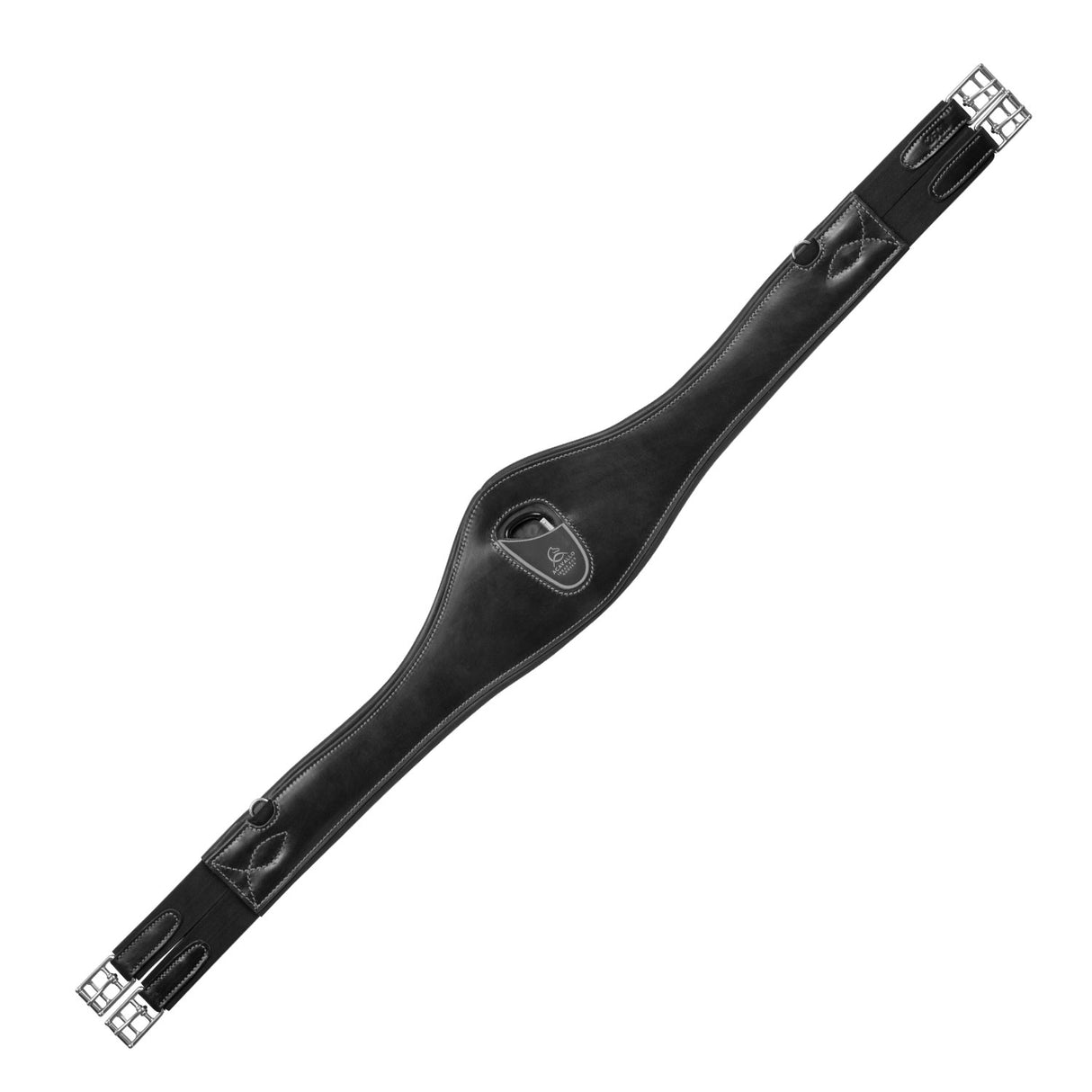 Acavallo Anatomical Jumping Girth Calfskin #colour_black