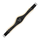 Acavallo Jumping Girth Leather & Removable Faux Sheepskin #colour_black
