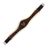 Acavallo Jumping Girth Leather & Removable Faux Sheepskin #colour_brown