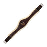 Acavallo Jumping Girth Leather & Removable Faux Sheepskin #colour_brown