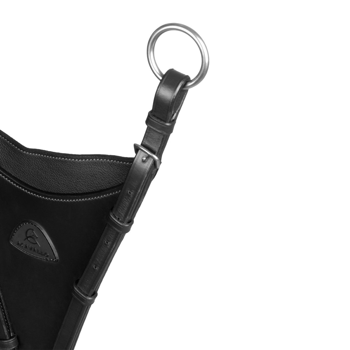 Adjustable leather bib martingale attachment