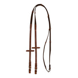 Acavallo Nylon Reins Leather Loops #colour_cognac