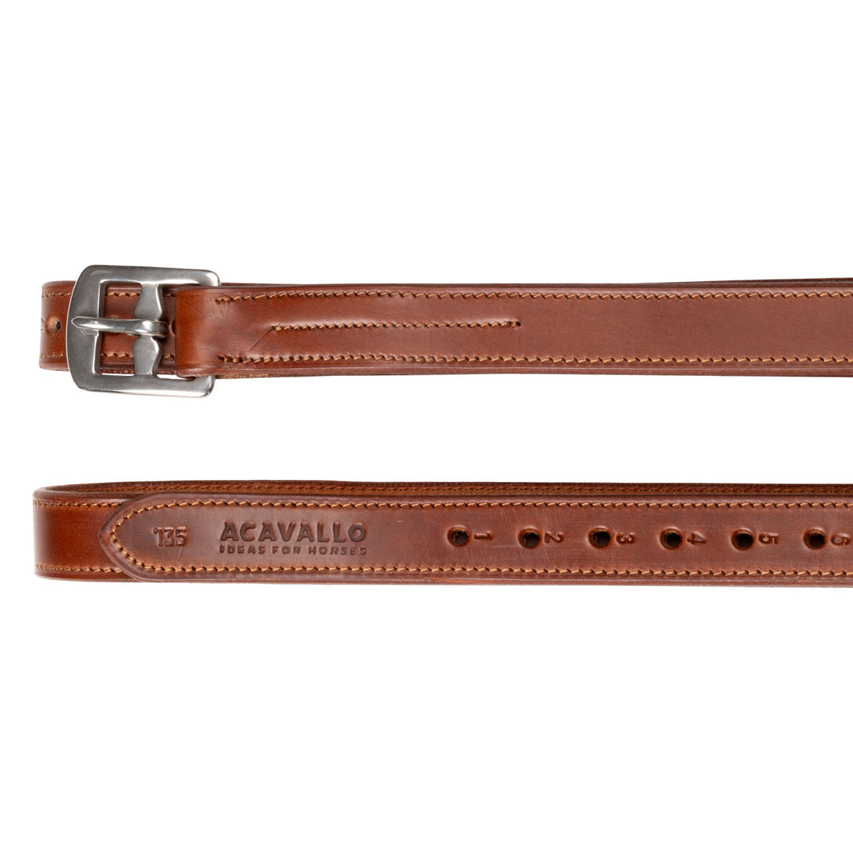 Calfskin stirrup leathers internal reinforcement