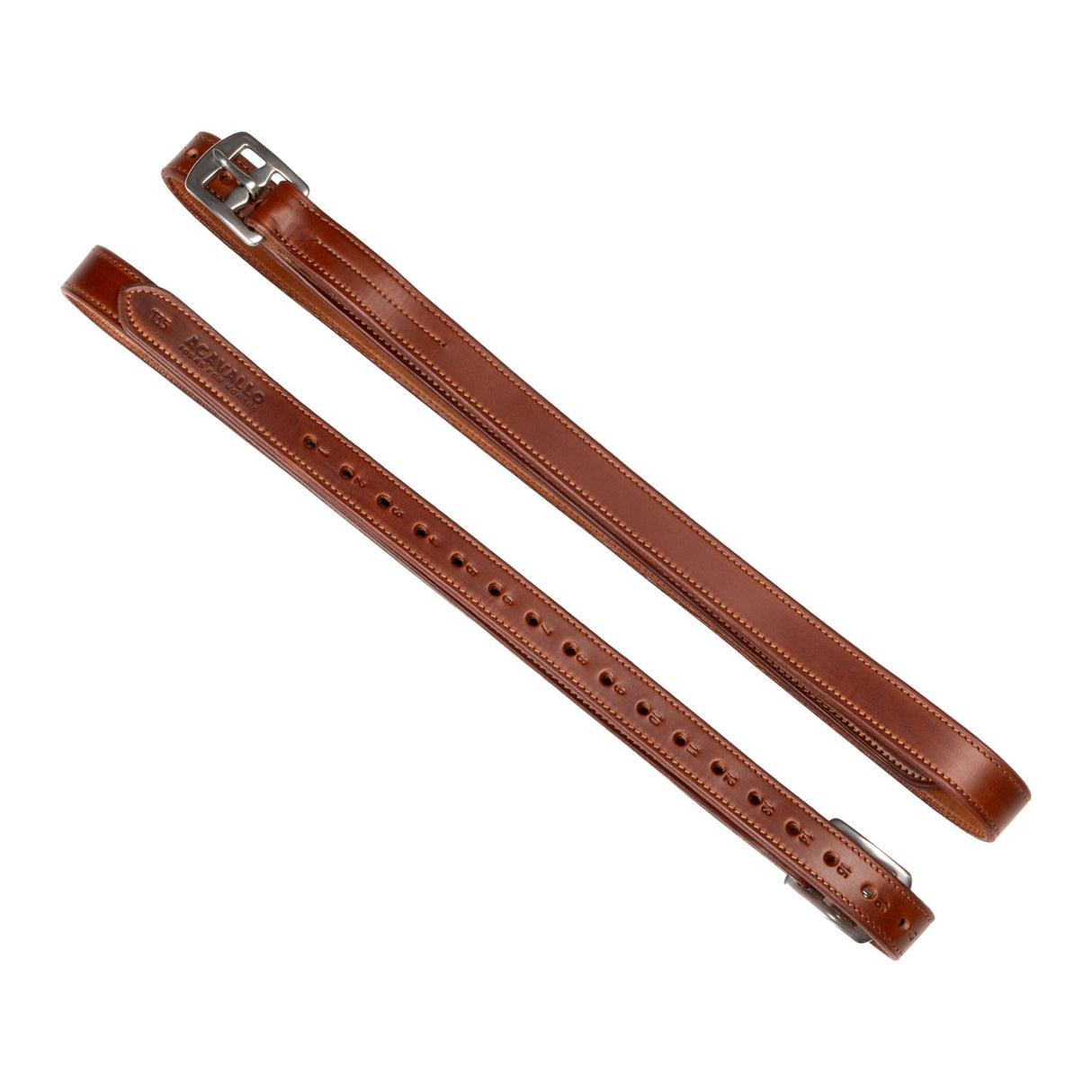 Calfskin stirrup leathers internal reinforcement