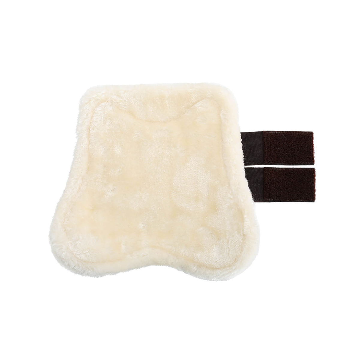Acavallo Jumping Tendon Boots Faux Sheepskin & Hook-And-Loop Closure #colour_brown
